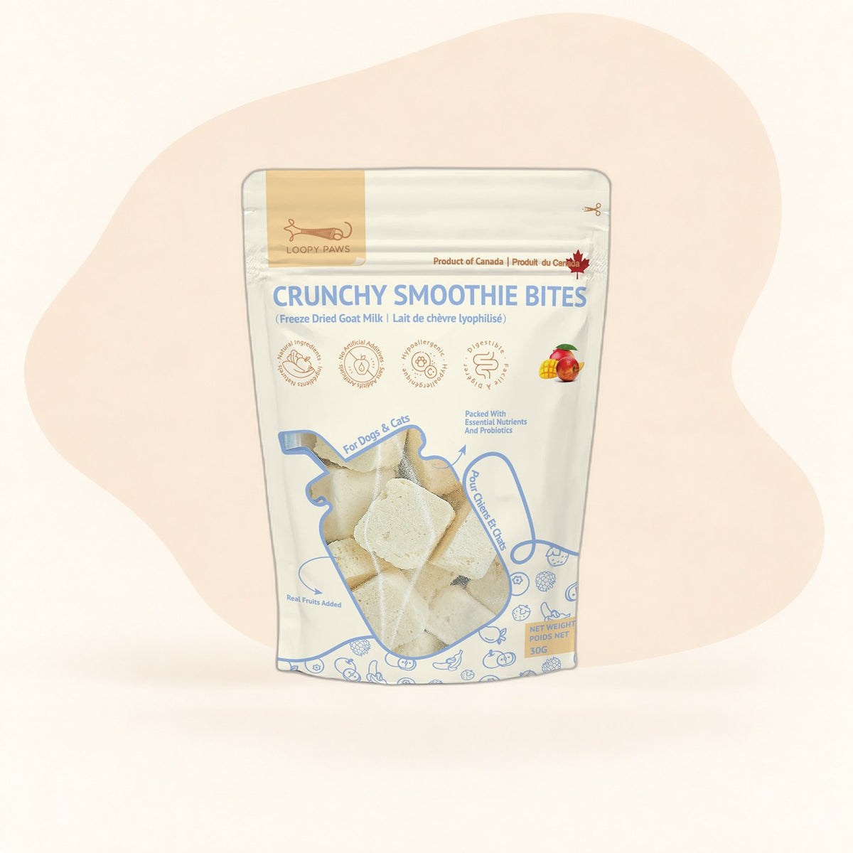 Loopypaws Crunchy Smoothie Bites - Mango & Apple