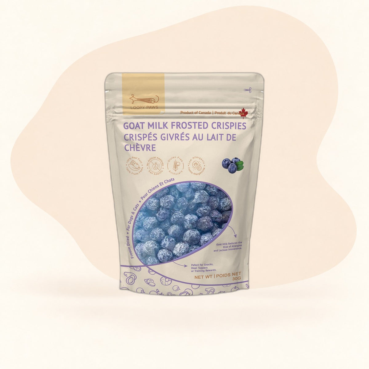 Loopypaws Goat Milk Frosted Crispies - Blueberry