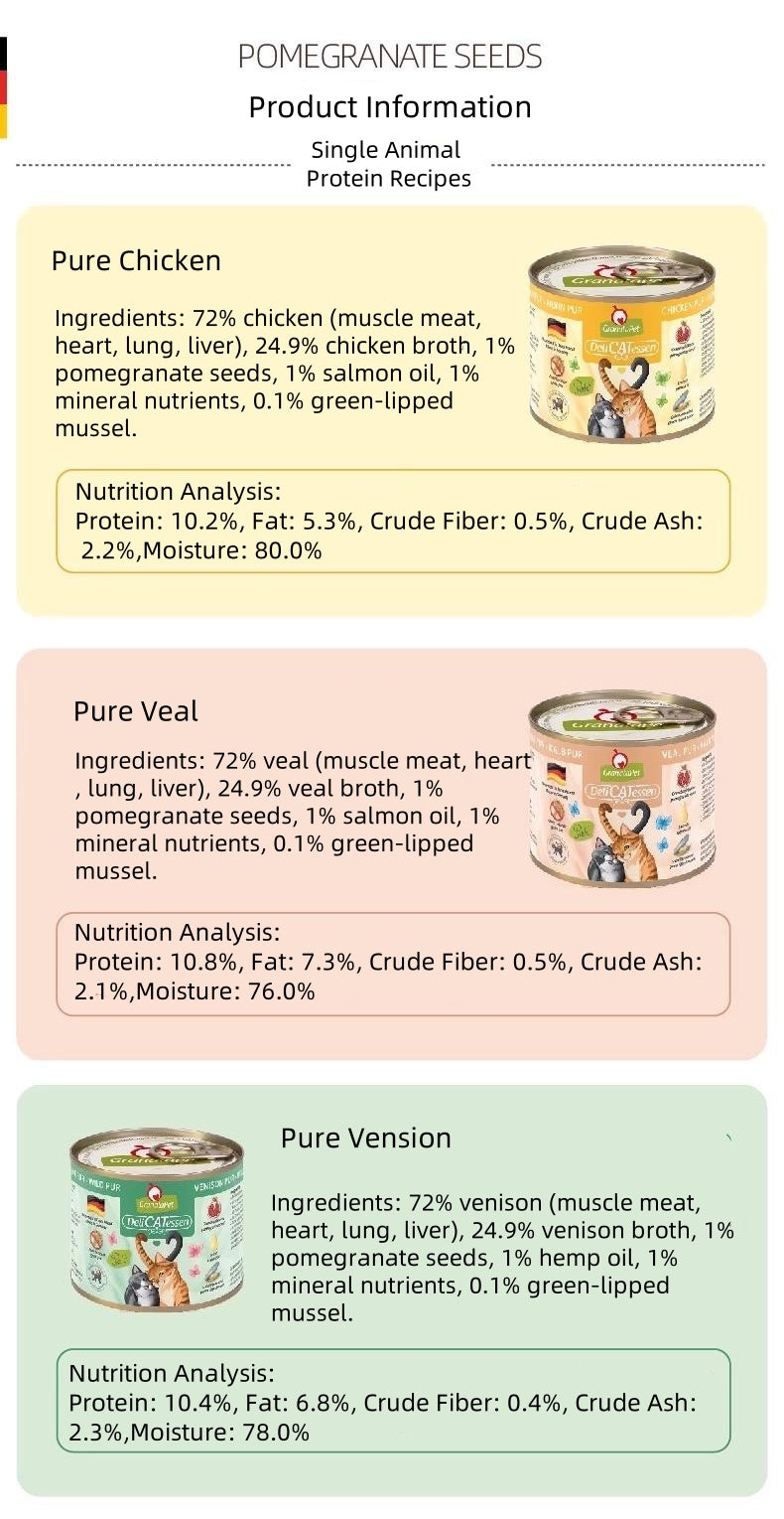 GranataPet DeliCatessen Cat Wet Food - Turkey & Shrimps - feeding guide 7