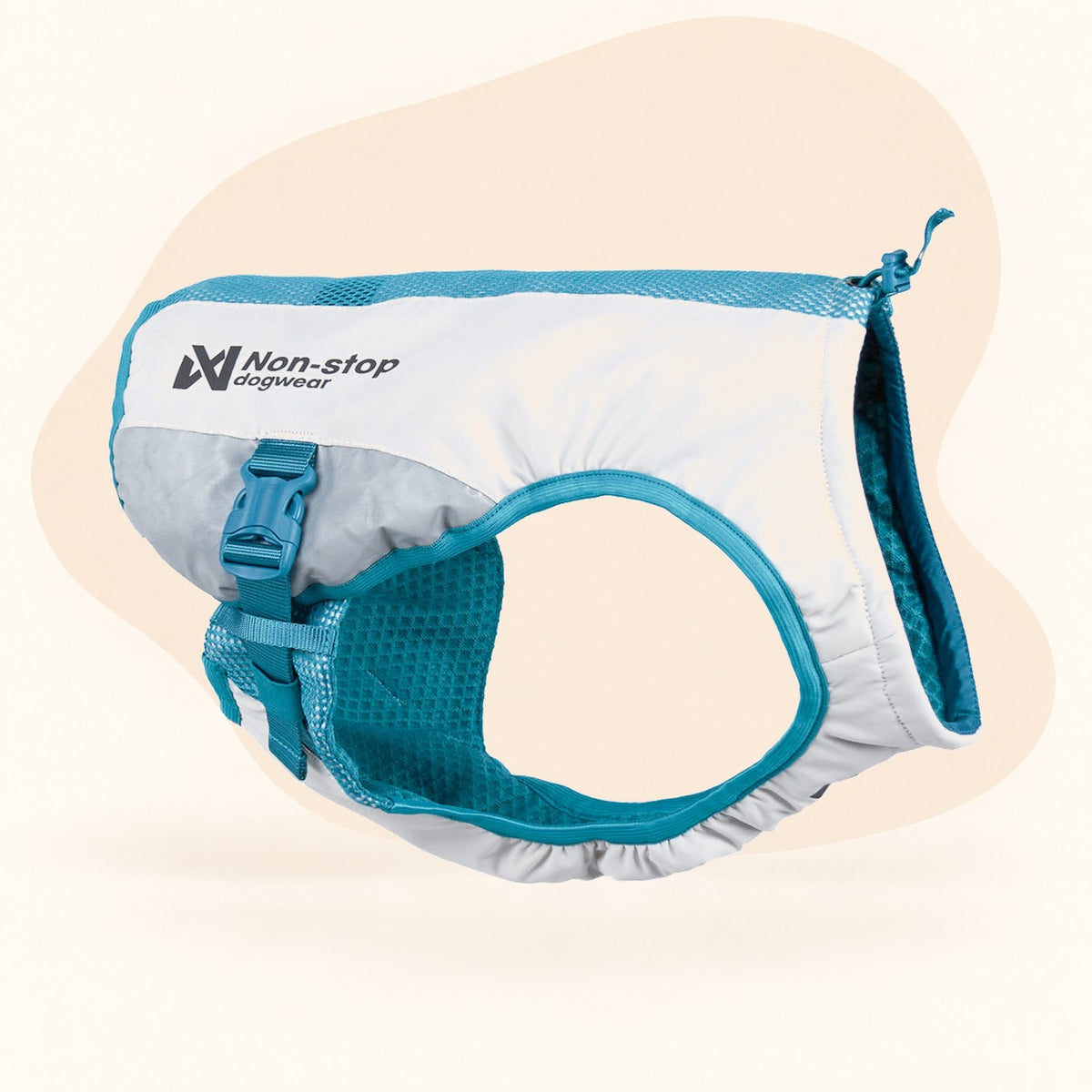 Non-stop Dogwear Cooling Vest - Light Gray/Teal