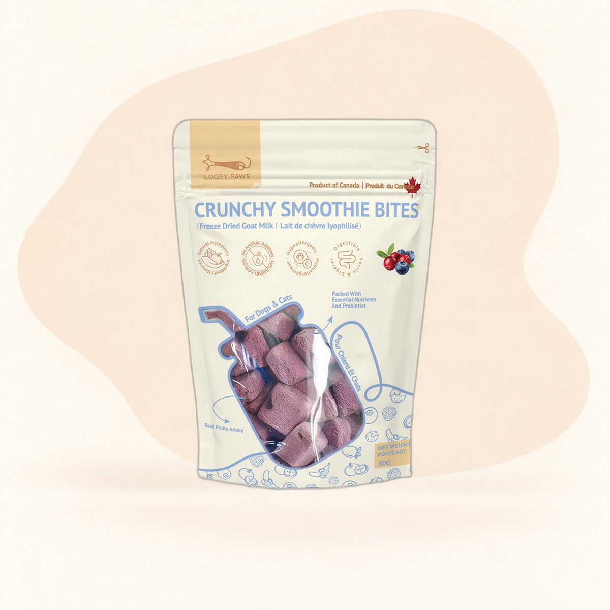 Loopypaws Crunchy Smoothie Bites - Mixed Berry