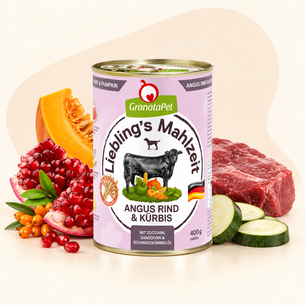 GranataPet Liebling's Mahlzeit Angus Beef & Pumpkin Wet Dog Food