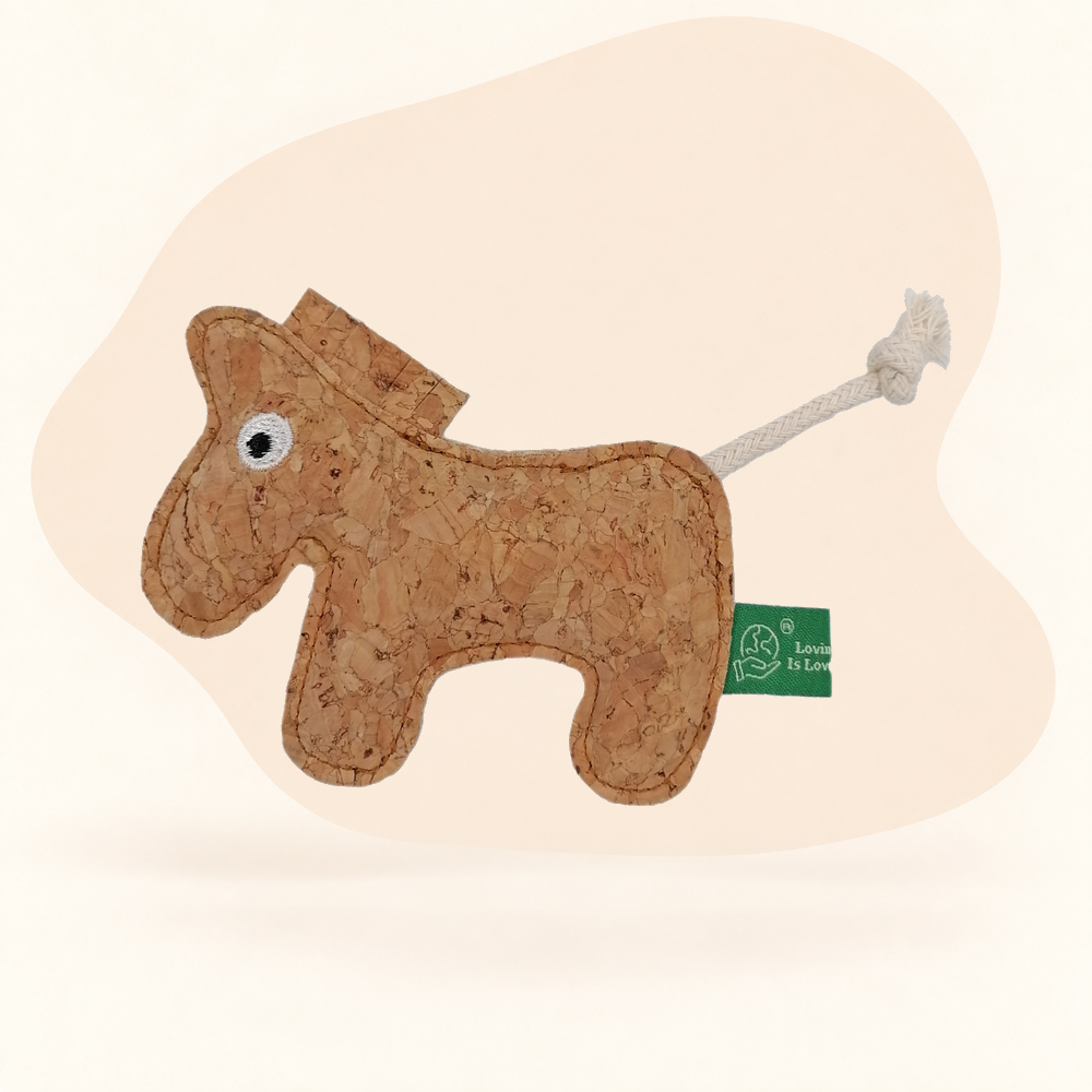 Cork Fabric Catnip Toy - Horse