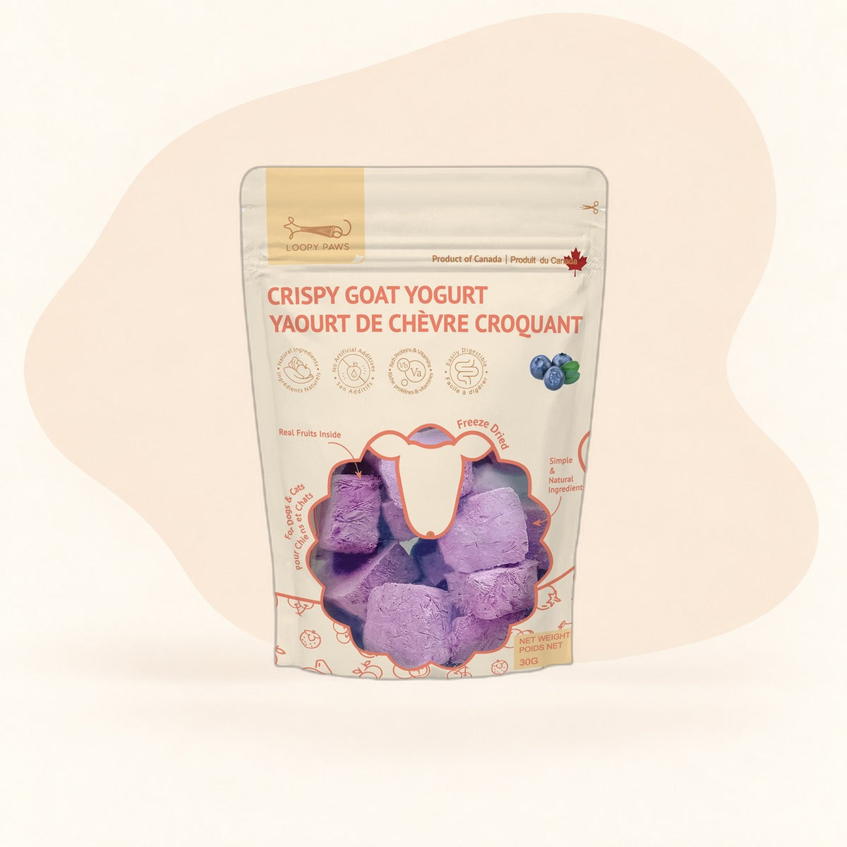 Loopypaws Crispy Goat Yogurt - Blueberry