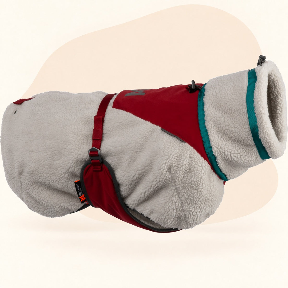 Non-stop Dogwear Trekking Fleece Dog Jacket - Gray/Wine