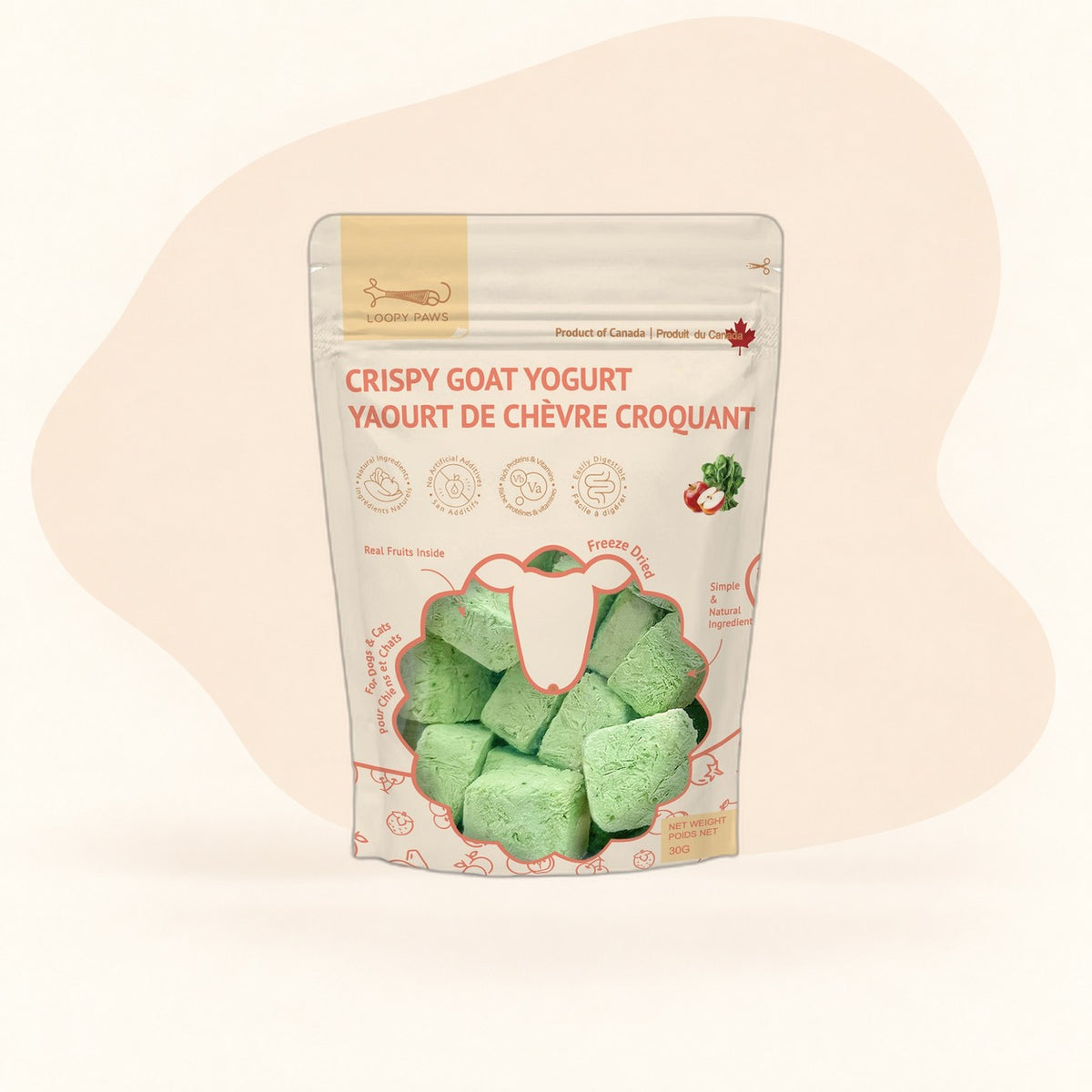 Loopypaws Crispy Goat Yogurt - Veggie & Apple